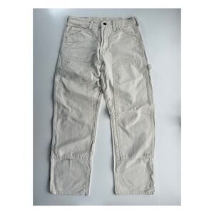 Round House Carpenter Workwear Jeans Mens 28x29 Double Knee Utility White USA